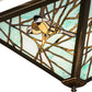 Meyda Lighting Backyard Friends 21"Sq 4-Light Antique Copper Semi-flush Mount Light With Blue & Beige Stained Shade Glass