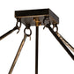 Meyda Lighting Backyard Friends 21"Sq 4-Light Antique Copper Semi-flush Mount Light With Blue & Beige Stained Shade Glass