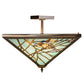 Meyda Lighting Backyard Friends 226784 21"Sq 4-Light Antique Copper Semi-flush Mount Light With Blue & Beige Stained Shade Glass