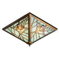 Meyda Lighting Backyard Friends 226784 21"Sq 4-Light Antique Copper Semi-flush Mount Light With Blue & Beige Stained Shade Glass