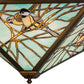 Meyda Lighting Backyard Friends 226784 21"Sq 4-Light Antique Copper Semi-flush Mount Light With Blue & Beige Stained Shade Glass