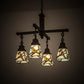 Meyda Lighting Backyard Friends 24" 4-Light Mahogany Bronze Chandelier With Multi-Colored Shade Glass