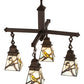 Meyda Lighting Backyard Friends 24" 4-Light Mahogany Bronze Chandelier With Multi-Colored Shade Glass