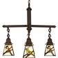 Meyda Lighting Backyard Friends 24" 4-Light Mahogany Bronze Chandelier With Multi-Colored Shade Glass