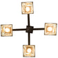 Meyda Lighting Backyard Friends 24" 4-Light Mahogany Bronze Chandelier With Multi-Colored Shade Glass