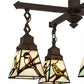Meyda Lighting Backyard Friends 24" 4-Light Mahogany Bronze Chandelier With Multi-Colored Shade Glass