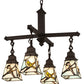 Meyda Lighting Backyard Friends 24" 4-Light Mahogany Bronze Chandelier With Multi-Colored Shade Glass