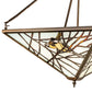 Meyda Lighting Backyard Friends 29" 4-Light Antique Copper Inverted Pendant Light With Multi-Colored Stained Shade Glass