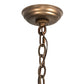 Meyda Lighting Backyard Friends 29" 4-Light Antique Copper Inverted Pendant Light With Multi-Colored Stained Shade Glass
