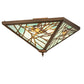 Meyda Lighting Backyard Friends 30" 4-Light Antique Copper Flush Mount Light With Blue & Yellow Stained Shade Glass