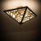 Meyda Lighting Backyard Friends 30" 4-Light Antique Copper Flush Mount Light With Multi-Colored Stained Shade Glass