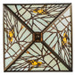 Meyda Lighting Backyard Friends 30" 4-Light Antique Copper Inverted Pendant Light With Amber and Blue Shade Glass