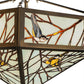 Meyda Lighting Backyard Friends 30" 4-Light Antique Copper Inverted Pendant Light With Amber and Blue Shade Glass