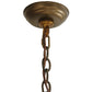 Meyda Lighting Backyard Friends 30" 4-Light Antique Copper Inverted Pendant Light With Amber and Blue Shade Glass