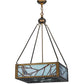 Meyda Lighting Backyard Friends 30" 4-Light Antique Copper Inverted Pendant Light With Sea Foam Shade Glass