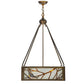 Meyda Lighting Backyard Friends 30" 4-Light Antique Copper Inverted Pendant Light With Sea Foam Shade Glass