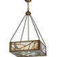 Meyda Lighting Backyard Friends 30" 4-Light Antique Copper Inverted Pendant Light With Sea Foam Shade Glass