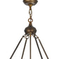 Meyda Lighting Backyard Friends 30" 4-Light Antique Copper Inverted Pendant Light With Sea Foam Shade Glass