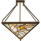 Meyda Lighting Backyard Friends 30" 4-Light Antique Copper Semi-flush Mount Ceiling Light With Amber and Blue Shade Glass