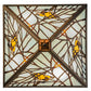 Meyda Lighting Backyard Friends 30" 4-Light Antique Copper Semi-flush Mount Ceiling Light With Amber and Blue Shade Glass