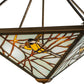 Meyda Lighting Backyard Friends 30" 4-Light Antique Copper Semi-flush Mount Ceiling Light With Amber and Blue Shade Glass