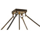 Meyda Lighting Backyard Friends 30" 4-Light Antique Copper Semi-flush Mount Ceiling Light With Amber and Blue Shade Glass