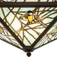 Meyda Lighting Backyard Friends 30" 4-Light Oil Rubbed Bronze Flush Mount Light With Stained Shade Glass