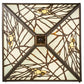 Meyda Lighting Backyard Friends 33" 4-Light Antique Copper Inverted Pendant Light With Brown & Beige Stained Shade Glass