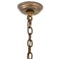 Meyda Lighting Backyard Friends 33" 4-Light Antique Copper Inverted Pendant Light With Brown & Beige Stained Shade Glass