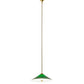 Meyda Lighting Bailey Banker's 18" Polished Brass Pendant Light With Hunter Green Shade Glass