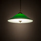 Meyda Lighting Bailey Banker's 18" Polished Brass Pendant Light With Hunter Green Shade Glass