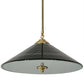 Meyda Lighting Bailey Banker's 18" Polished Brass Pendant Light With Hunter Green Shade Glass