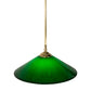 Meyda Lighting Bailey Banker's 18" Polished Brass Pendant Light With Hunter Green Shade Glass