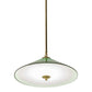 Meyda Lighting Bailey Banker's 18" Polished Brass Pendant Light With Hunter Green Shade Glass