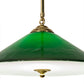 Meyda Lighting Bailey Banker's 18" Polished Brass Pendant Light With Hunter Green Shade Glass