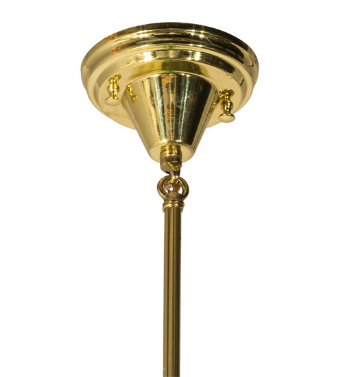 Meyda Lighting Bailey Banker's 18" Polished Brass Pendant Light With Hunter Green Shade Glass