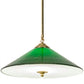 Meyda Lighting Bailey Banker's 18" Polished Brass Pendant Light With Hunter Green Shade Glass