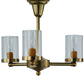 Meyda Lighting Bakersfield 20" 3-Light Natural Brass Chandelier With Clear Shade Glass