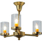 Meyda Lighting Bakersfield 20" 3-Light Natural Brass Chandelier With Clear Shade Glass
