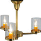 Meyda Lighting Bakersfield 20" 3-Light Natural Brass Chandelier With Clear Shade Glass