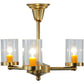 Meyda Lighting Bakersfield 20" 3-Light Natural Brass Chandelier With Clear Shade Glass