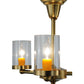 Meyda Lighting Bakersfield 20" 3-Light Natural Brass Chandelier With Clear Shade Glass