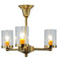 Meyda Lighting Bakersfield 20" 3-Light Natural Brass Chandelier With Clear Shade Glass