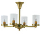 Meyda Lighting Bakersfield 24" 4-Light Natural Brass Chandelier With Clear Shade Glass