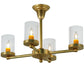 Meyda Lighting Bakersfield 24" 4-Light Natural Brass Chandelier With Clear Shade Glass