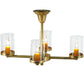 Meyda Lighting Bakersfield 24" 4-Light Natural Brass Chandelier With Clear Shade Glass