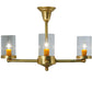 Meyda Lighting Bakersfield 24" 4-Light Natural Brass Chandelier With Clear Shade Glass