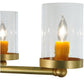 Meyda Lighting Bakersfield 24" 4-Light Natural Brass Chandelier With Clear Shade Glass