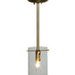 Meyda Lighting Bakersfield 5" Natural Brass Mini Pendant Light With Clear Shade Glass