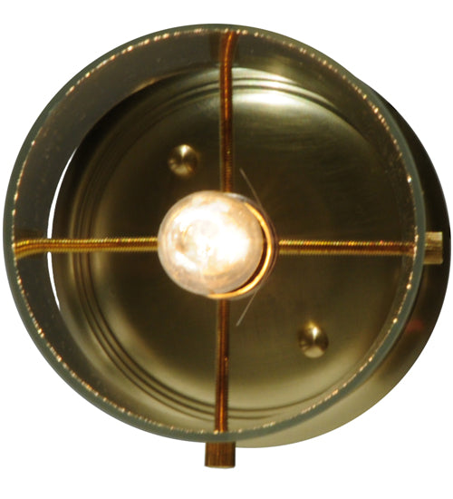 Meyda Lighting Bakersfield 5" Natural Brass Mini Pendant Light With Clear Shade Glass